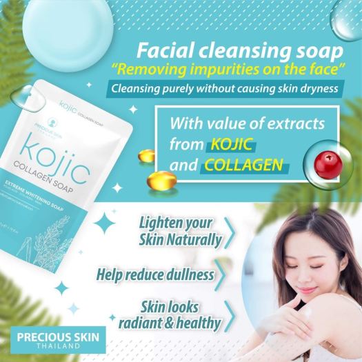 Xà Phòng Trắng Da Kojic Collagen Soap 60gram Thái Lan (mặt và body)