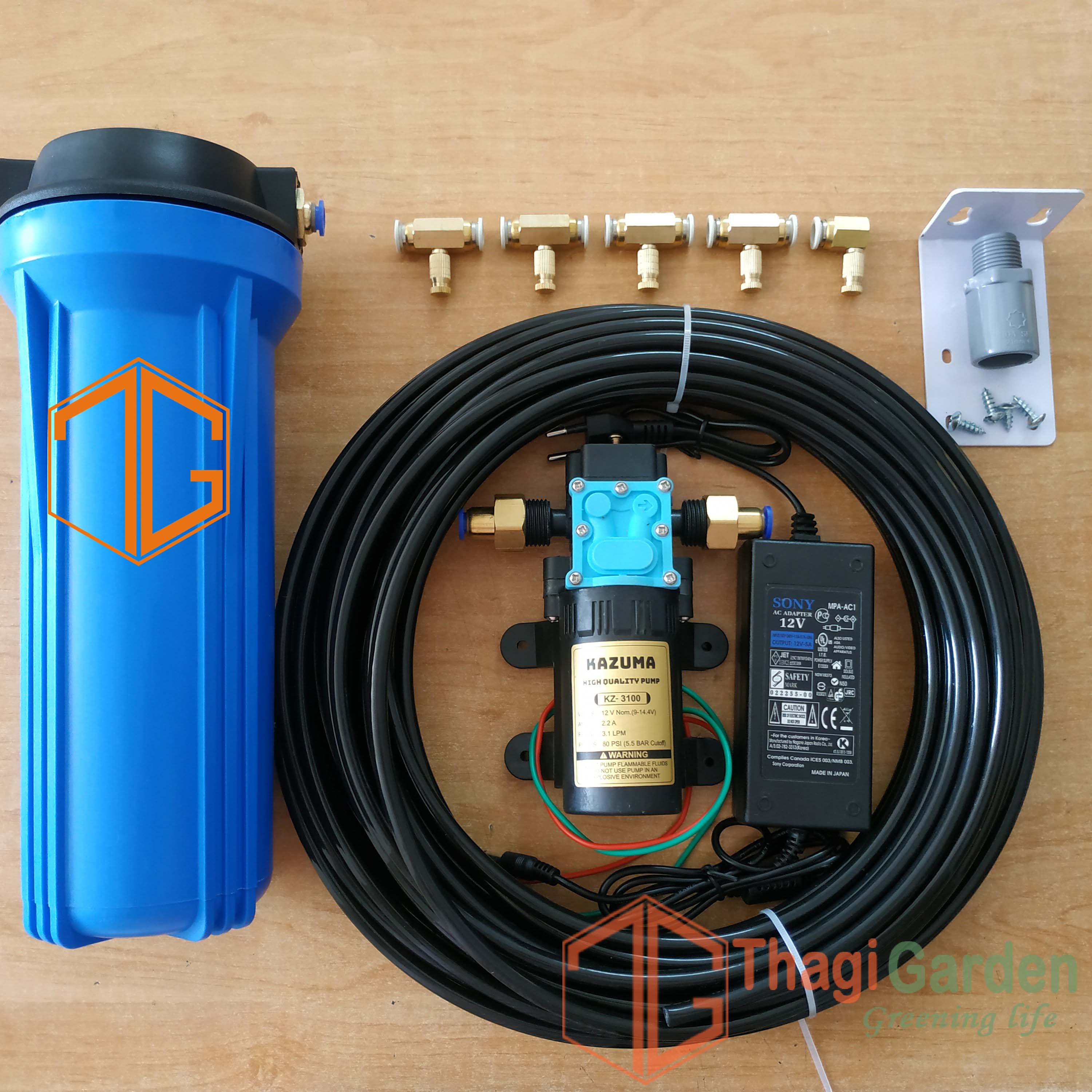 Bộ Máy phun sương làm mát không khí, phun sương tạo ẩm 10 béc inox số 2