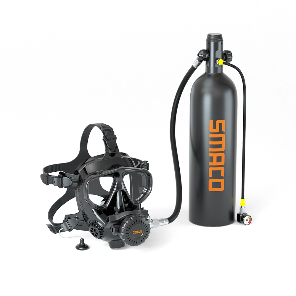 อุปกรณ์กีฬาและฟิตเนส SMACO ถัง Scuba DIVER อุปกรณ์ดำน้ำ 1 ลิตร MINI ถัง Scuba ถังออกซิเจน 15-20 นาทีสำรองฉุกเฉินหน้ากาก full Face ราคา 15,028 บาท*ส่งฟรี