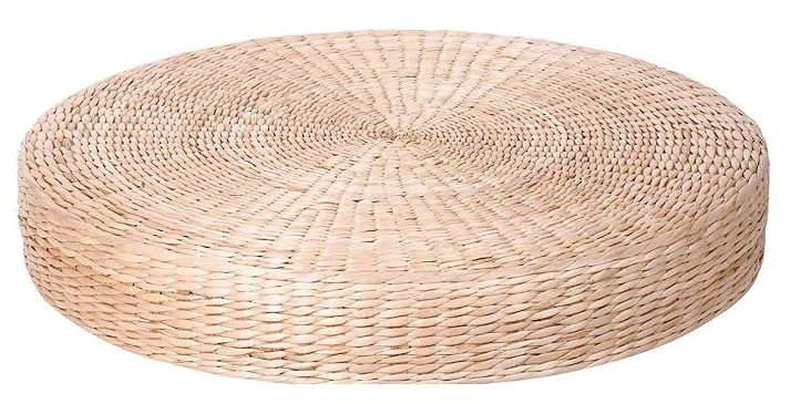 Japanese Muji Round Straw Woven Tatami Cushion Floor Futon Pouf Ottoman Seat Meditation Ottoman Home Decor 榻榻米 Rotan 禅修坐垫