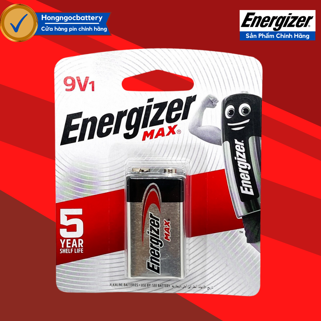 Vỉ 1 Viên Pin 9V Energizer siêu bền - Hàng chính hãng