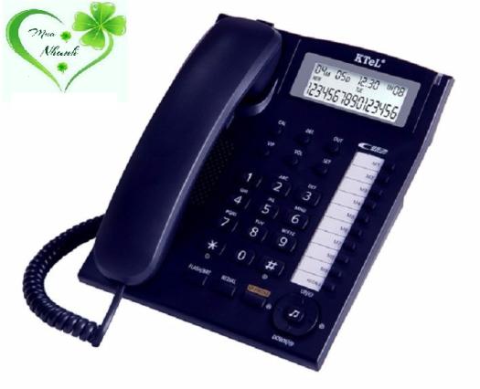 Điện thoại bàn cố định có đây chuông to bàn phím to KTEL 504 màu đen/trắng/xanh ó thể chỉnh đế bàn máy 3 nấc thấp đến cao