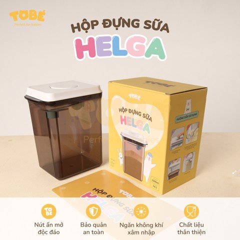 Hộp Đựng Sữa Bột Hela Dung Tích 2.3L- Hộp nhựa cao cấp chính hãng ToBé an toàn cho bé