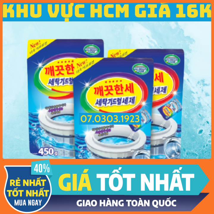 Combo 3 Bột tẩy lồng máy giặt Hàn Quốc Sandokkaebi Bột vệ sinh lồng máy giặt sandokkaebi Bột vệ sinh máy giặt