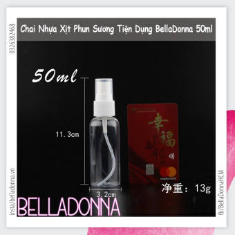 Chai Nhựa Xịt Phun Sương BellaDonna 50ml - Chai Chiết Mỹ Phẩm