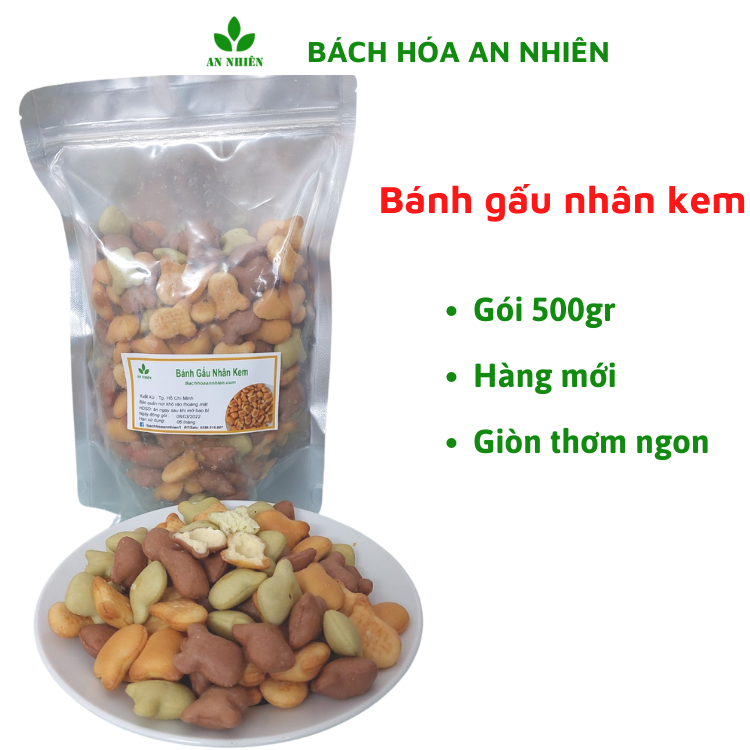 Bánh gấu nhân kem Túi 500gr - An Nhiên