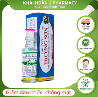 Dầu nóng TRƯỜNG SƠN giúp giảm đau nhức răng, chóng mặt, đau bụng, trúng gió, xoa bóp hiệu quả - Chai 10ml