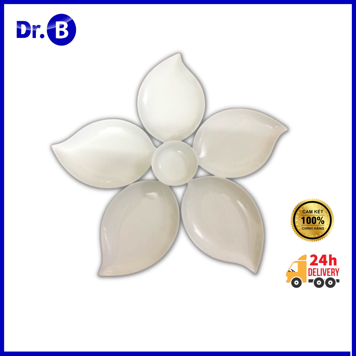 Bộ đĩa gốm sứ nghệ thuật Bát Tràng hình lá trầu men trắng tinh, dày dặn và rất đẹp