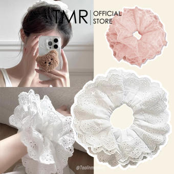 Dây Buộc Tóc Vải Ren Trắng 4 lớp Cotton Scrunch Phụ Kiện Tóc TMR Hair Scrunchies Accessories