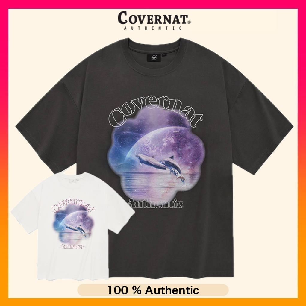 COVERNAT ♥ Neon Logo Dying T-Shirt/追跡付 Neon Logo Dying T-Shirt Charcoal - Covernat | 60% - Asian