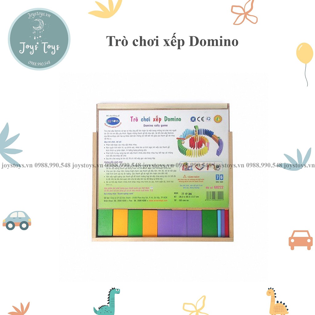 Đồ chơi gỗ Trò chơi xếp domino Winwintoys vừa học vừa chơi cho bé HCM Joystoys.vn
