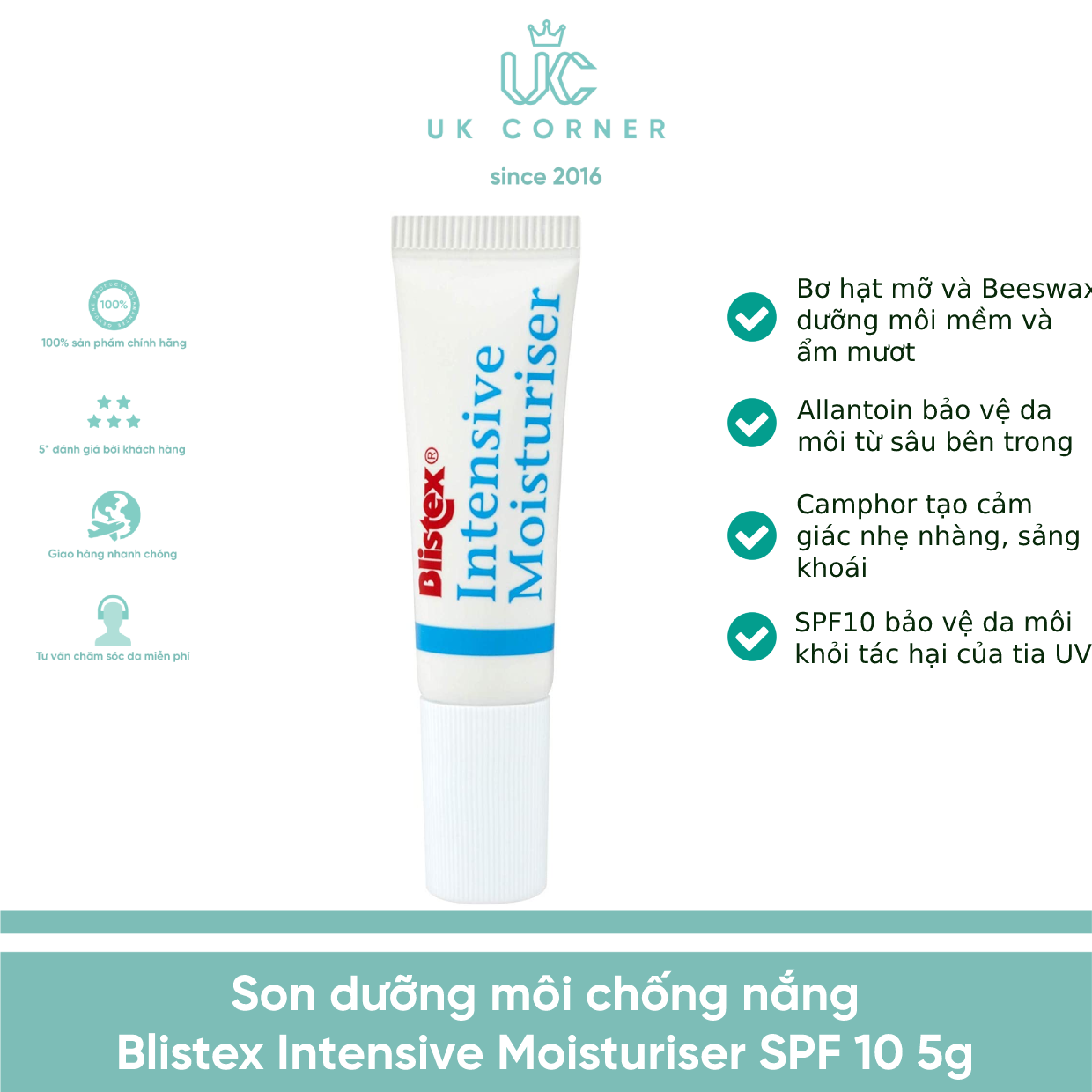 Son dưỡng môi chống nằng Blistex Intensive Moisturiser SPF 10 5g
