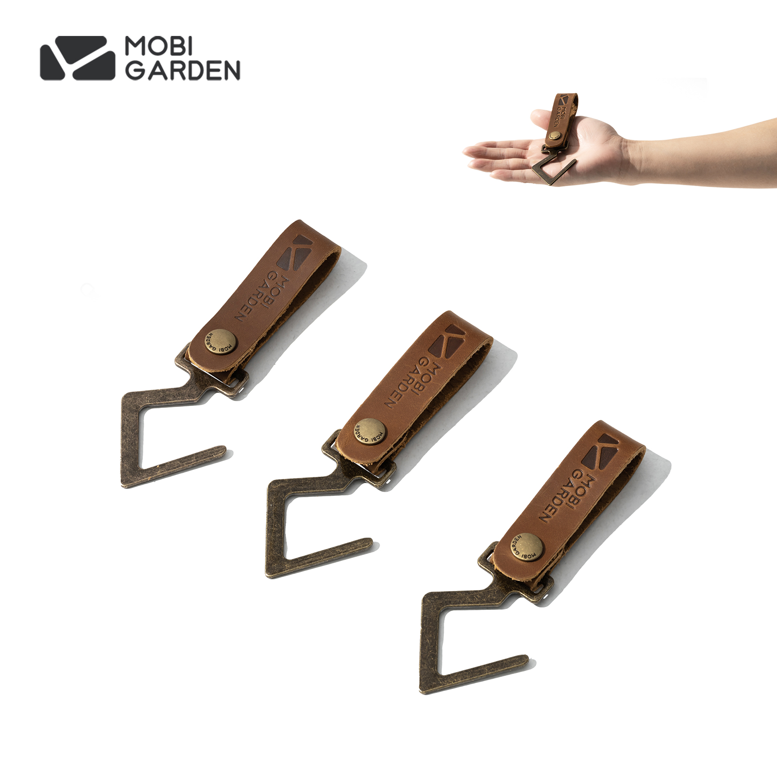 Mobi garden cắm trại móc da bò 3 cái giá treo quần áo ngoài trời di động