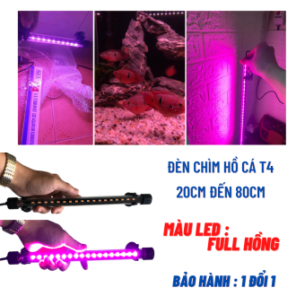 Đèn hồ cá 20cm - 80cm ĐÈN CHÌM ÁNH SÁNG HỒNG có công tắt điều chỉnh bật tắt