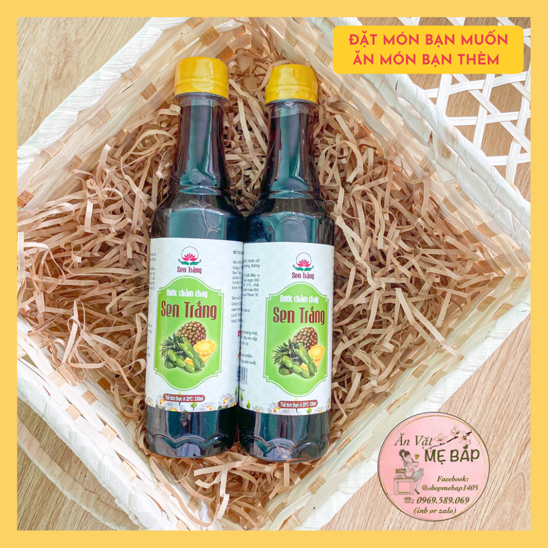Nước chấm chay sen trắng 330ml - nước mắm thuần chay hảo hạng quả thơm - shop mẹ bắp