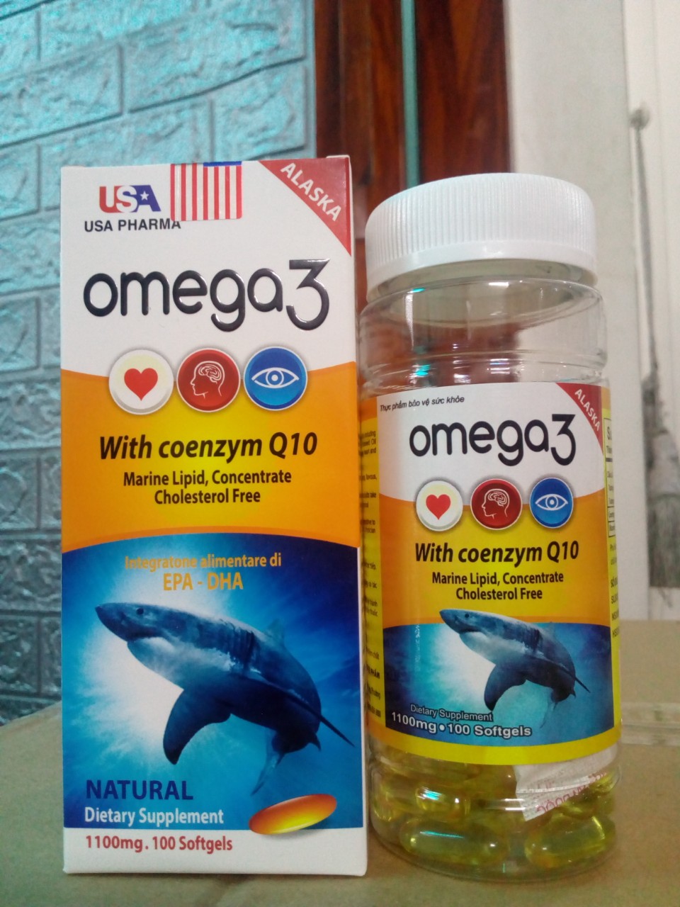Viên uống dầu cá alaska omega 3 tốt cho mắt, tim, não - hỗ trợ đẹp da - giảm nguy cơ mắc bệnh tim mạch - omega3 10