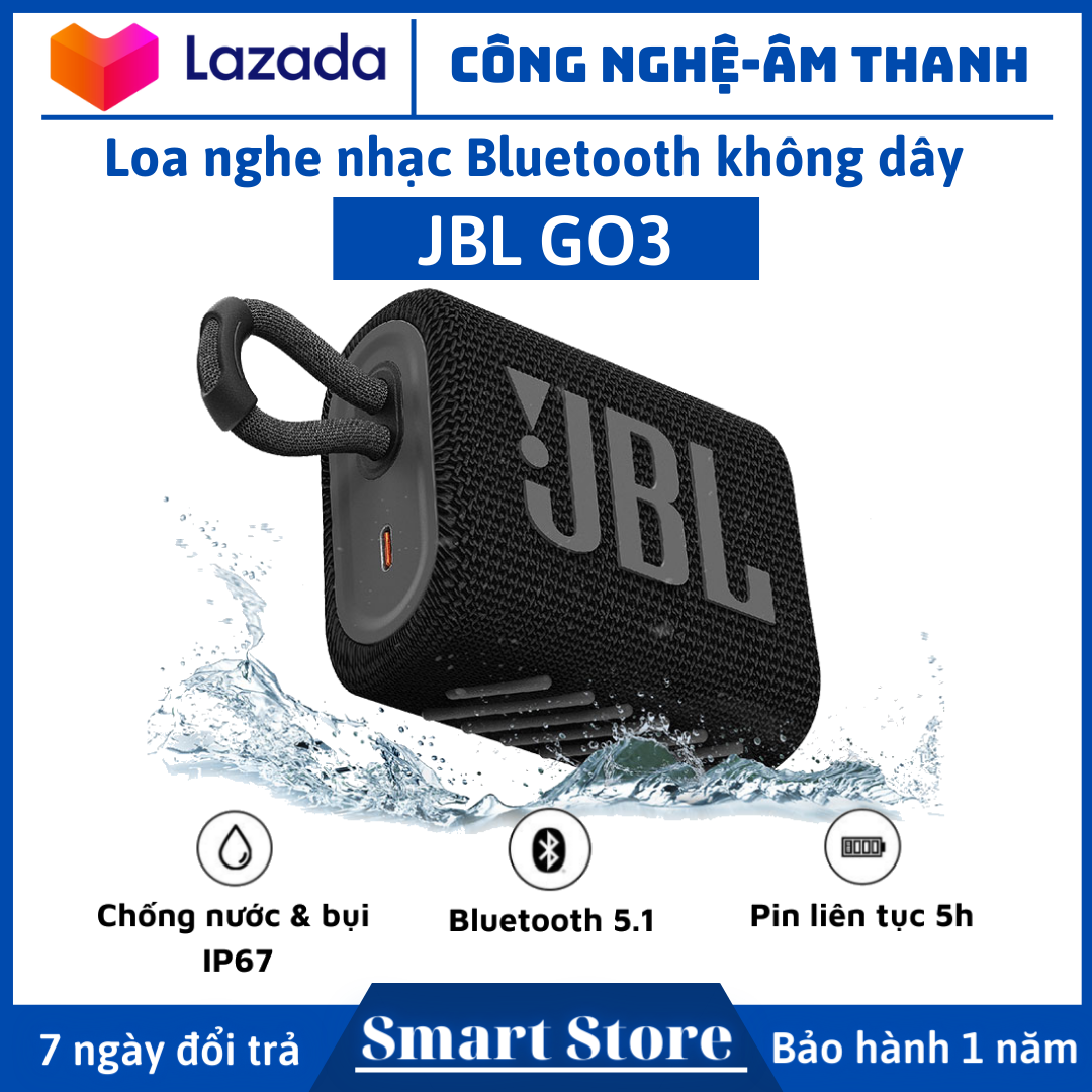 ✔️ loa bluetooth jbl go 3 - loa nghe nhạc công suất lớn 4,2w loa nghe nhạc bluetooth bass mạnh, kháng nước và bụi ip67, hệ thống bluetooth 5.1 ✔️