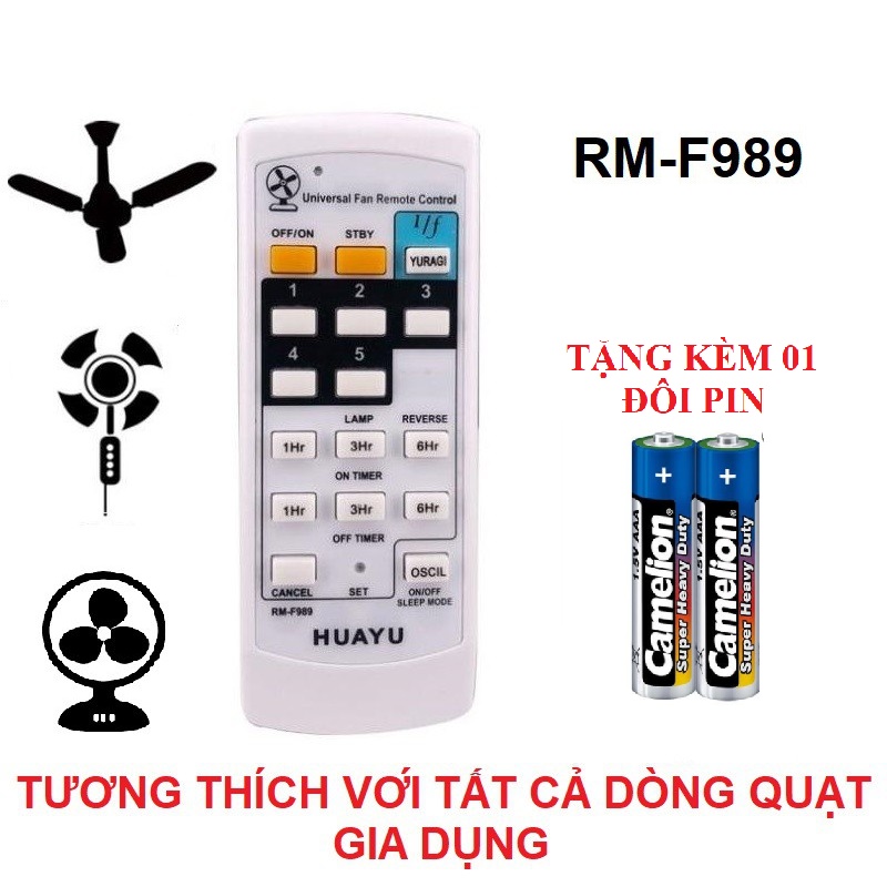 Remote điều khiển quạt đa năng RM-F989 cho tất cả dòng quạt bàn quạt treo tường quạt trần