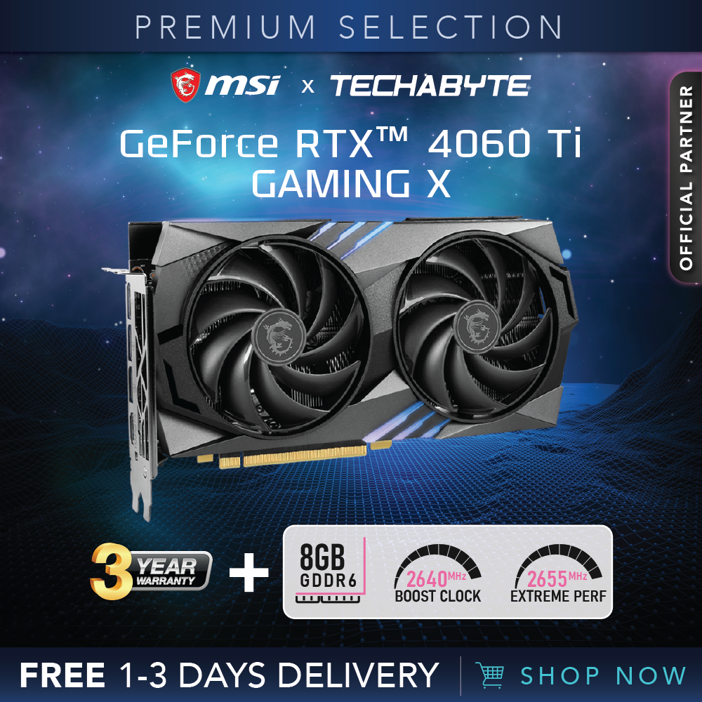 MSI GeForce RTX 4060 Ti Ventus 2X Black 16G OC Graphics Card - RTX 4060 Ti  GPU, 16GB GDDR6 (18Gbps/128-bit), PCIe 4.0-2 x TORX Fan 4.0 - HDMI 2.1a