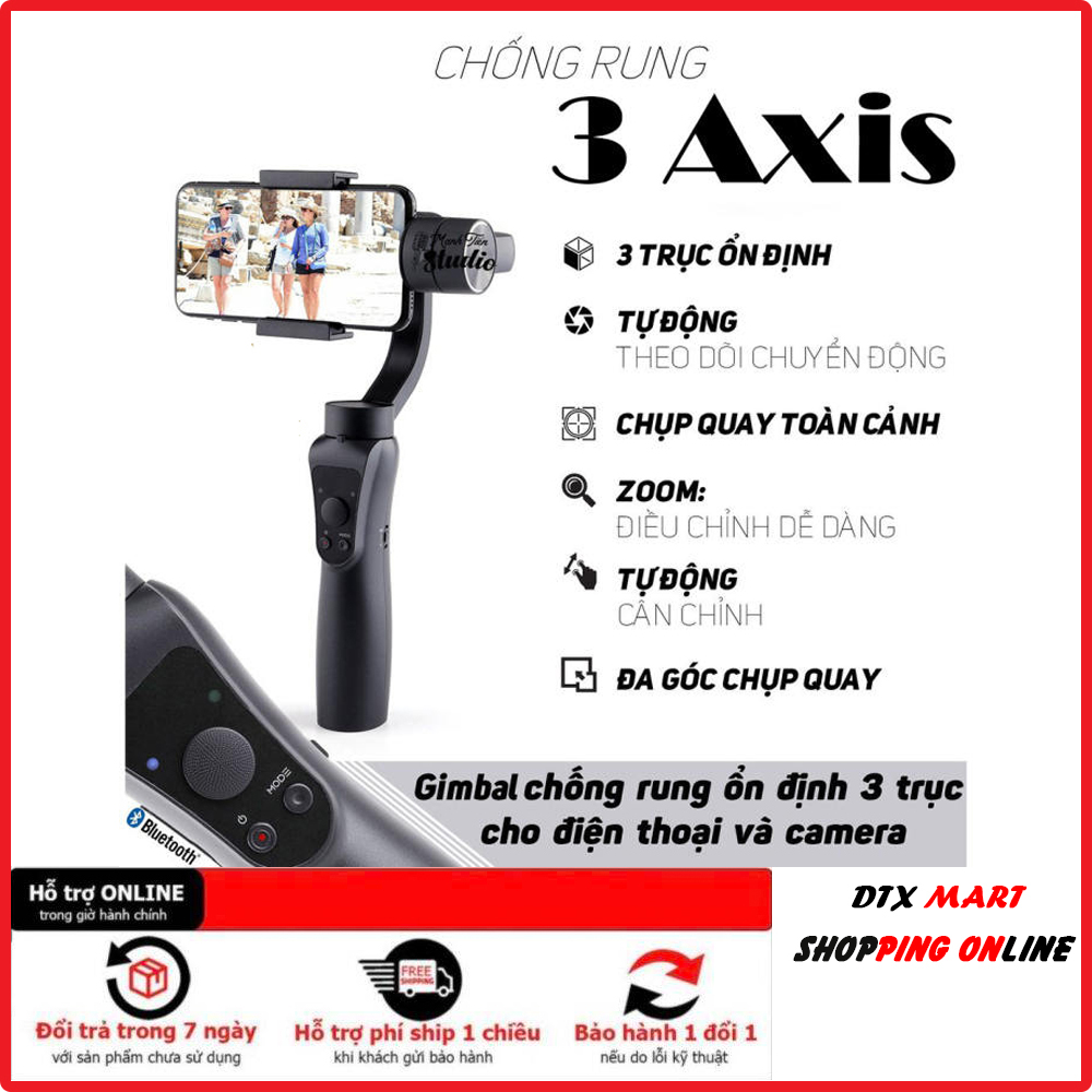 Tay cầm chống rung gimbal 3 axis handheld. gimbal chống rung cho điện thoại và camera ổn định 3 trục - tự động theo dõi chuyển động