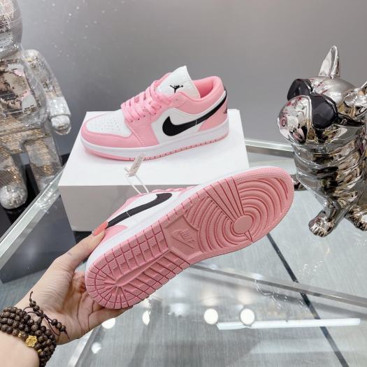 Giày thể thao Jordan 1 Low Hồng Trắng [FullBox + Tặng dây] Giày sneaker JD nữ màu hồng cổ thấp cực xinh hàng mới về