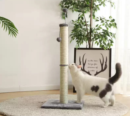 [HOÀN TIỀN 10%]Trụ cào móng cho mèo bằng gỗ kèm đồi chơi - Cat tre đồ chơi mèo - cây cào móng cho mèo