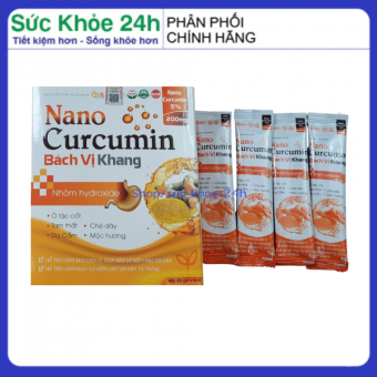 Nano Curcumin Bách Vị Khang giúp giảm viêm loét dạ dày hộp 20 gói