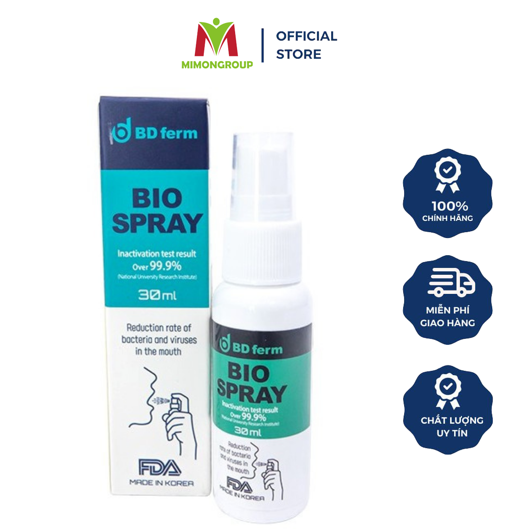 Xịt họng sinh học bd ferm bio spray diệt khuẩn, giảm hôi miệng hàn quốc chai 30ml