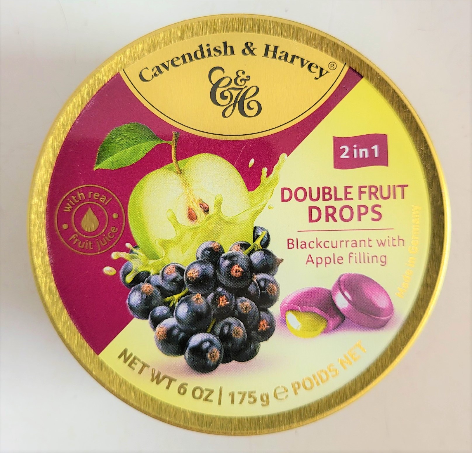 Hsd 17/8/2024 kẹo lý chua đen nhân táo cavendish & harvey drops filling