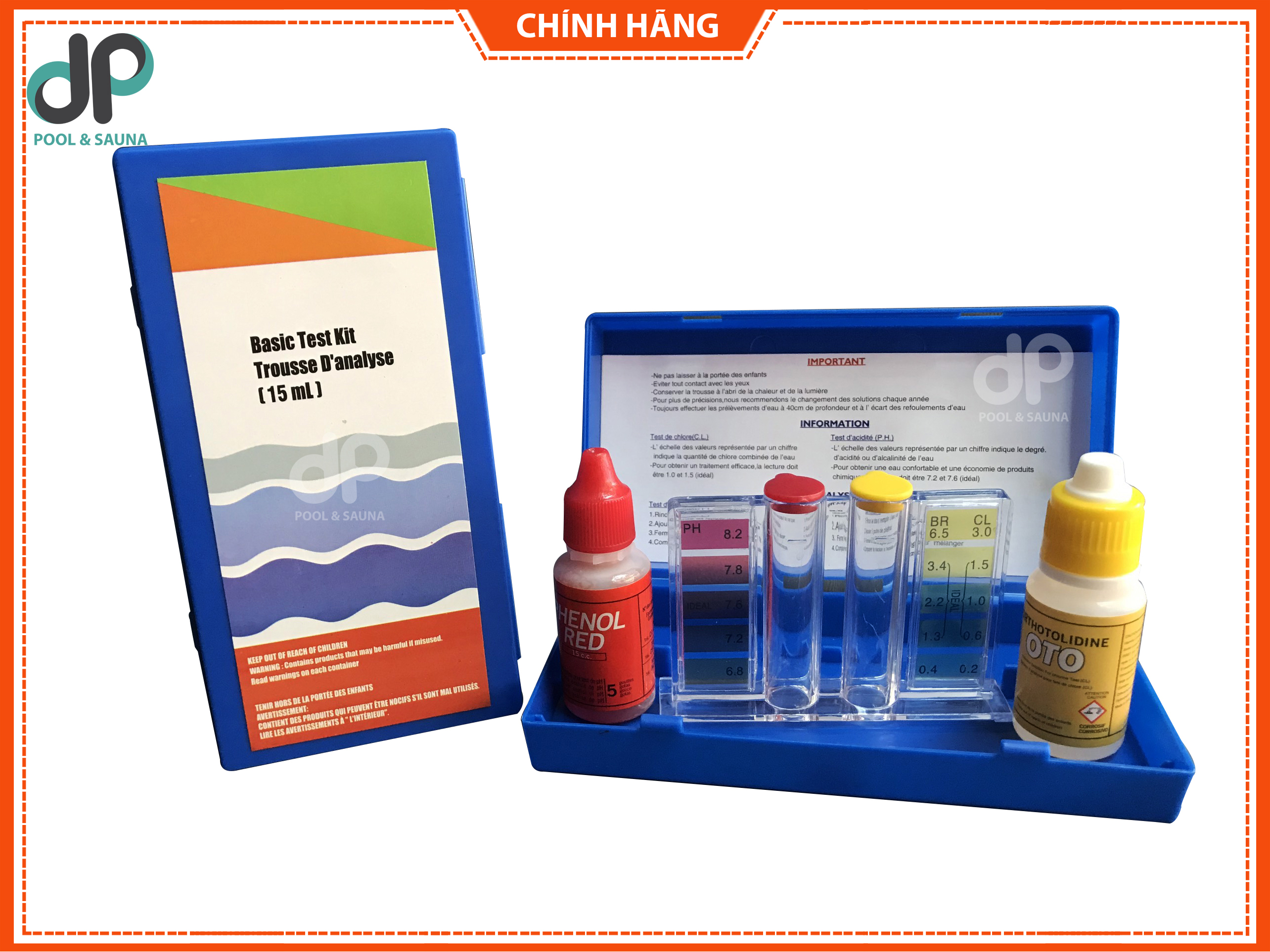 Bộ thử ph và clo nước bể bơi 2 trong 1