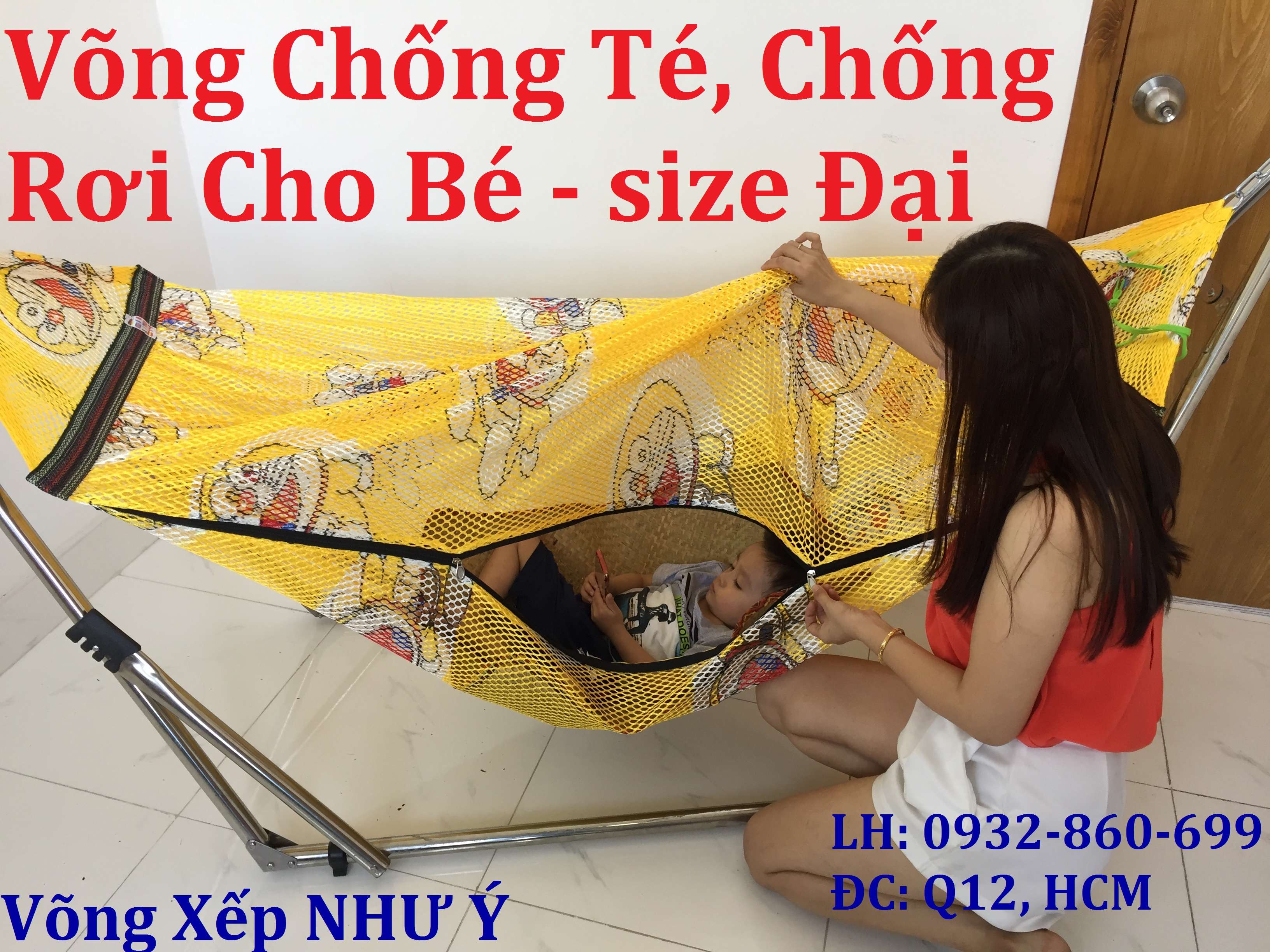 Lưới võng thông minh chống té chống rơi size đại an toàn tuyệt đối cho bé, chỉ lưới võng không bao gồm khung võng xếp Như Ý