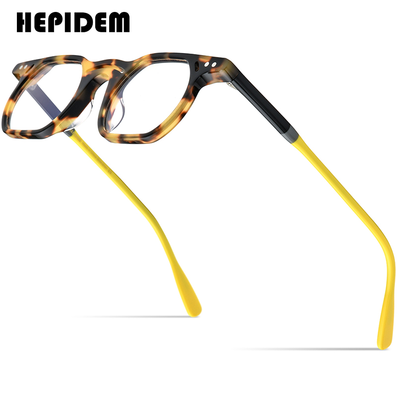 HEPIDEM Multicolor Acetate Glasses Frame Men Retro Vintage Square
