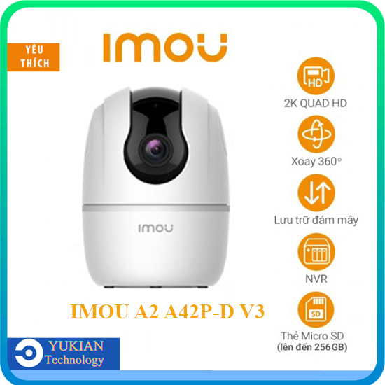 Camera Wifi Không Dây Ranger 2 4.0M 2K HD 1440p IPC A42P IMOU ( Mã mới A42P-D V3), Bản nâng cấp của Ranger 2 A22EP - Xoay 360, Đàm Thoại 2 Chiều, Theo dõi chuyển động - Bảo Hành Chính Hãng