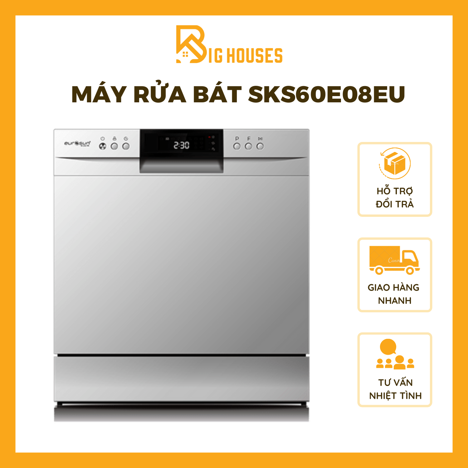 Máy rửa bát Eurosun SKS60E08EU - Tiện lợi, tiết kiệm nước và điện