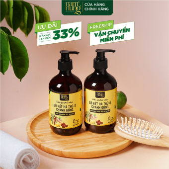 Dầu gội thảo dược Namnung 500ml, Combo gội xả Bồ kết Hà thủ ô Chanh Gừng ngăn ngừa rụng, giúp mọc tóc con, Dầu gội thảo dược kích thích mọc tóc