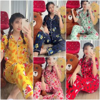 ĐỒ BỘ NỮ MẪU BÒ SỮA - ĐỒ BỘ MẶC NHÀ - TAY NGẮN QUẦN DÀI KATE LỤA SIÊU ĐẸP DƯỚI 58kg