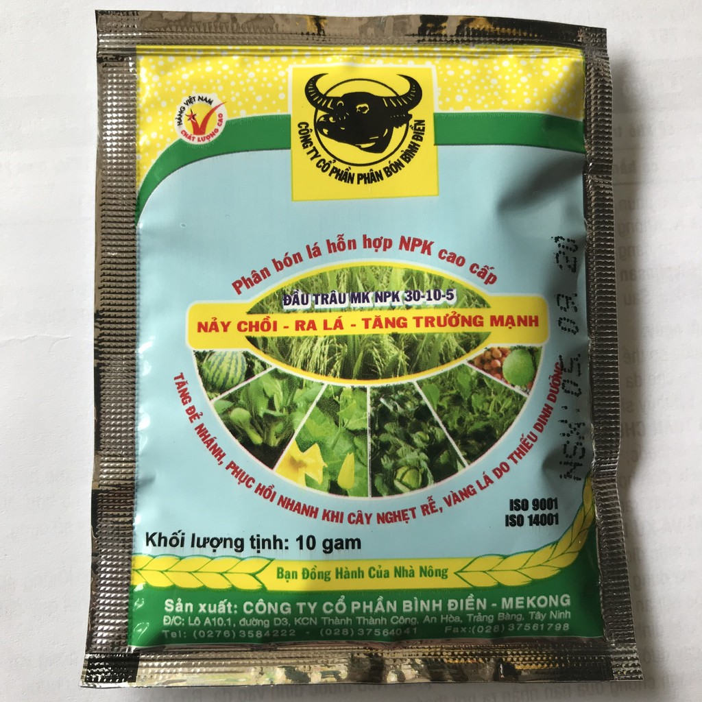 Combo 3 gói phân bón lá cao cấp đầu trâu npk mk 30-10-5 - nảy chồi ra lá