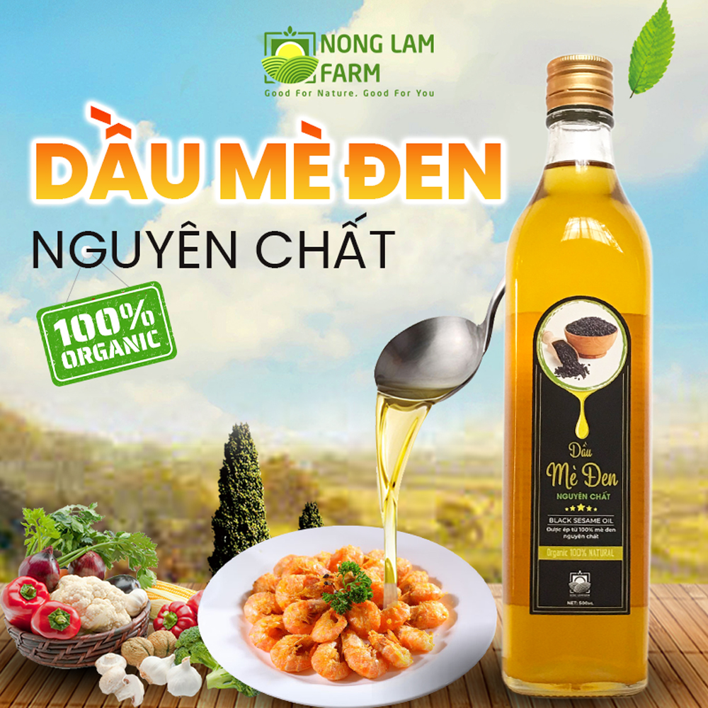 Black sesame oil extra virgin 500ml - Nong Lam Farm
