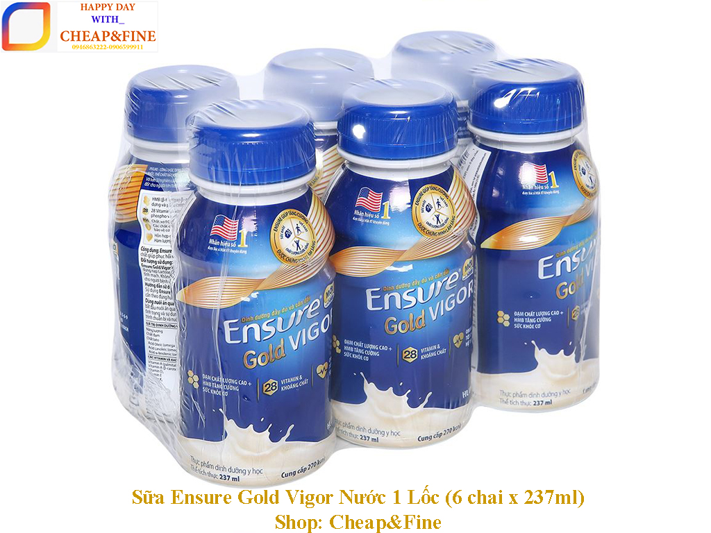 Sữa Ensure Gold Vigor Nước 1 Lốc (6 chai x 237ml)