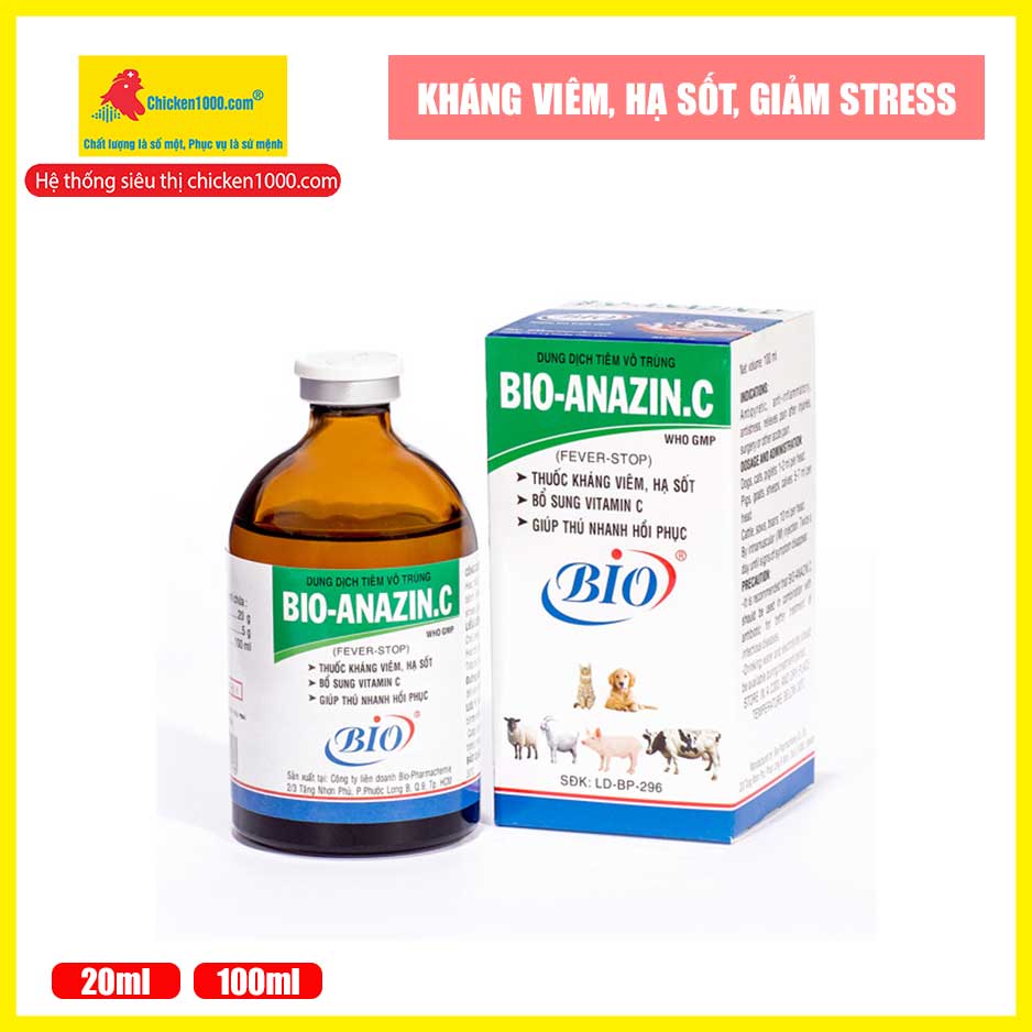 Thuốc Thú Y Anazin C Bio Hạ Sốt Giảm Đau