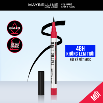 Bút Kẻ Mắt Nước Đậm Màu Không Lem Trôi Maybelline New York Tattoo Liner 48h Liquid Pen (Mới)