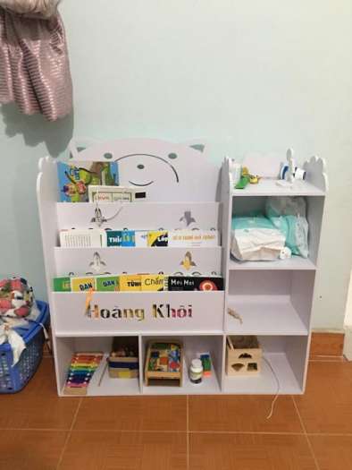 Kệ Sách Gấu 3 Tủ Chứa Đồ Cho Bé PVC Formex Full Bộ Kèm Vít (3 Size)
