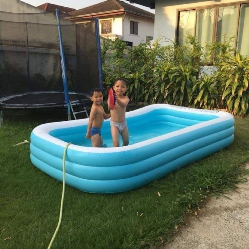 สระน้ำเป่าลม เกรดเอ สระน้ำเด็ก สระทรงสี่เหลื่ยม สระ3เมตร 3ชั้น เพิ่มที่เป่าลมไฟฟ้าได้ ราคา 899 บาท*ส่งฟรี