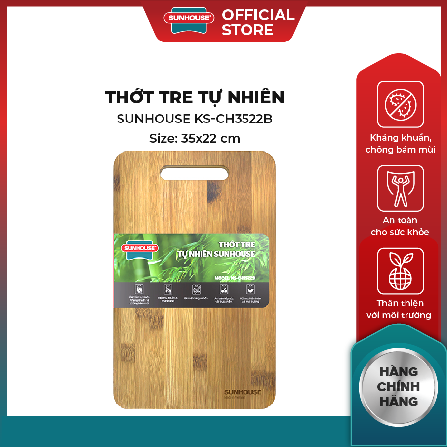 Thớt tre tự nhiên sunhouse ks-ch3522b
