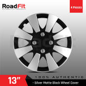 Silver Matte Black ABS Wheel Rim Cover, 13 Inches, 4 Pieces