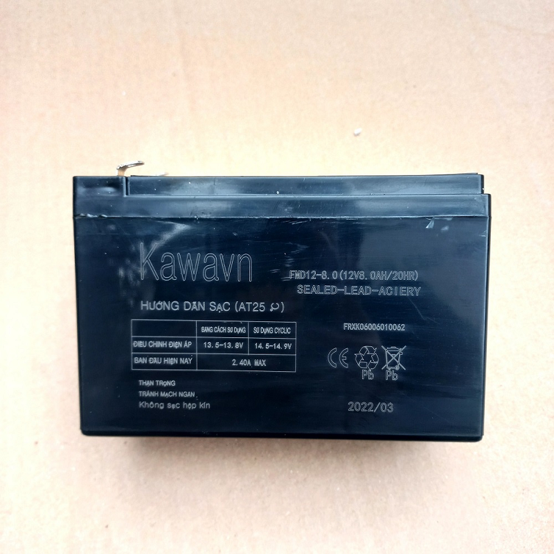 Bình ắc quy khô 12v 8ah dùng cho bình phun, đèn, quạt, lưu điện, loa kéo