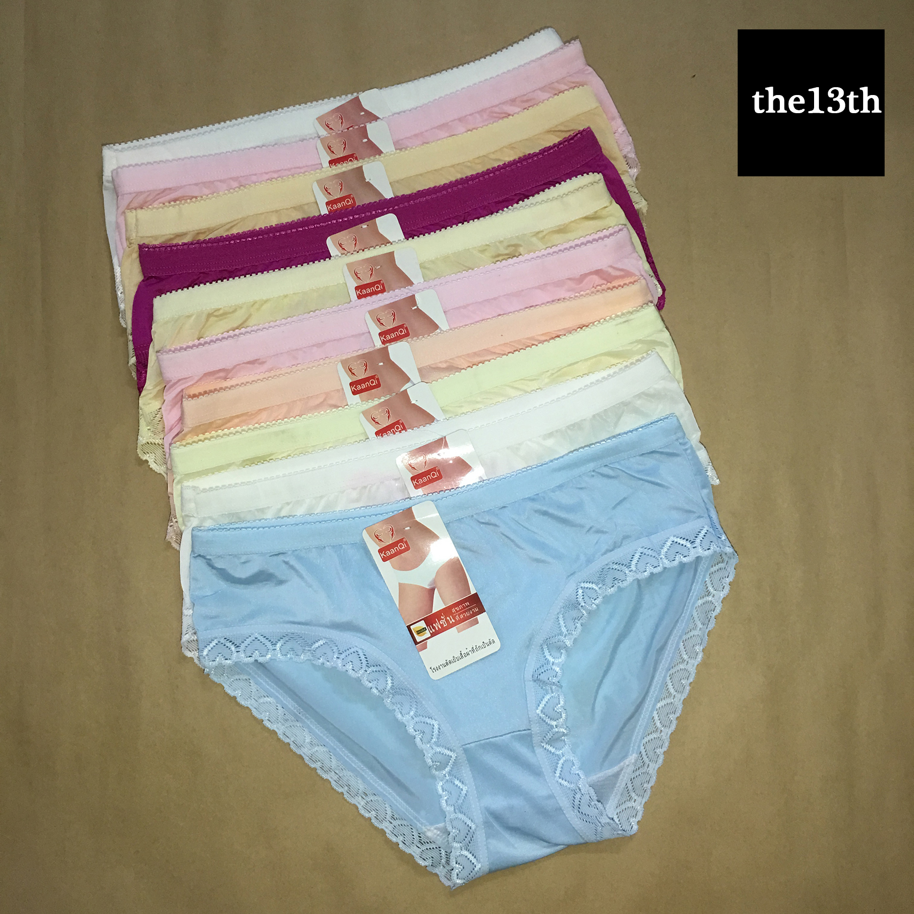 Bộ 10 quần lót nữ thun lạnh viền ren the13th - LF008 quan lot nu