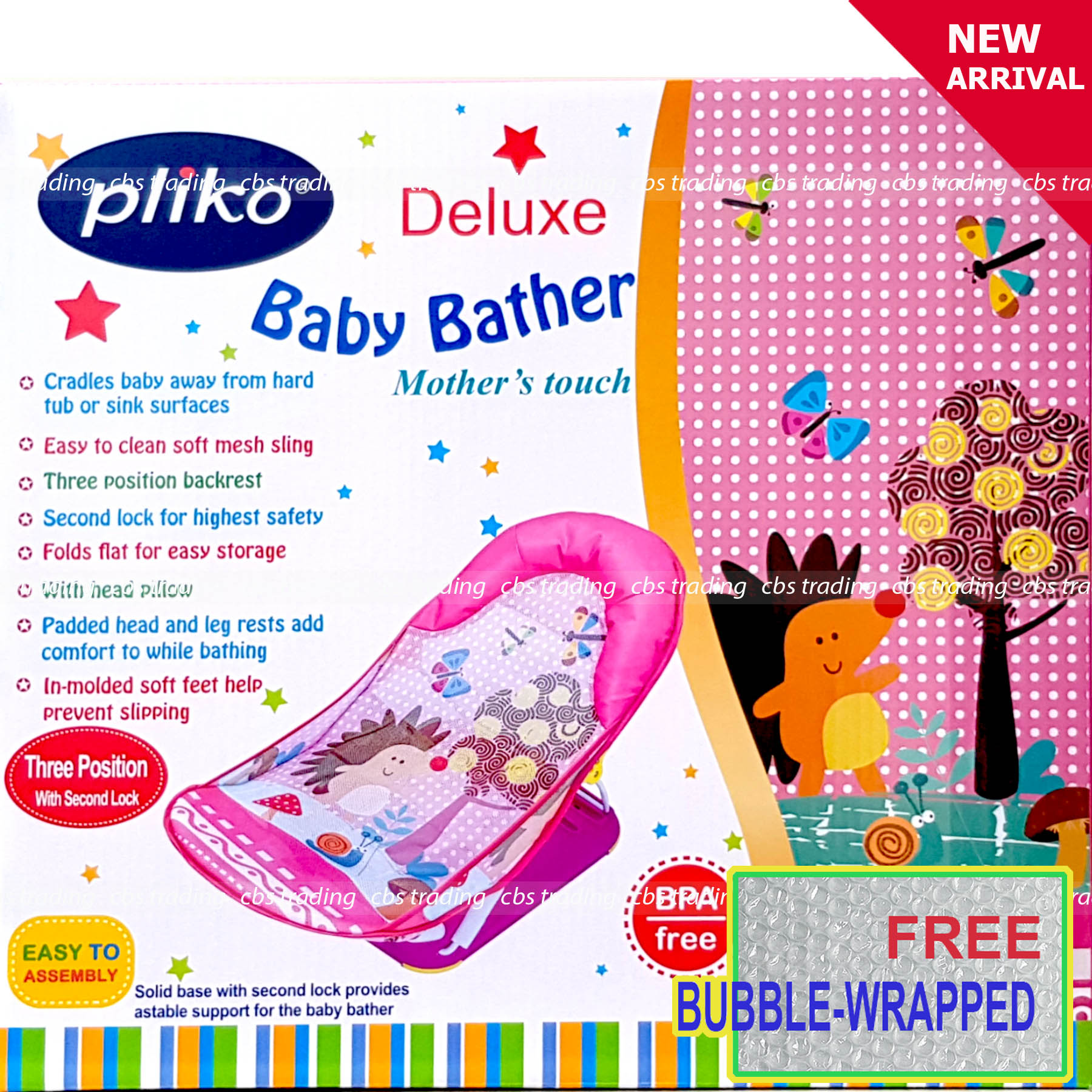 Pliko New Deluxe BABY BATHER - Pliko Baby Bather - Kursi Mandi Lipat bayi
