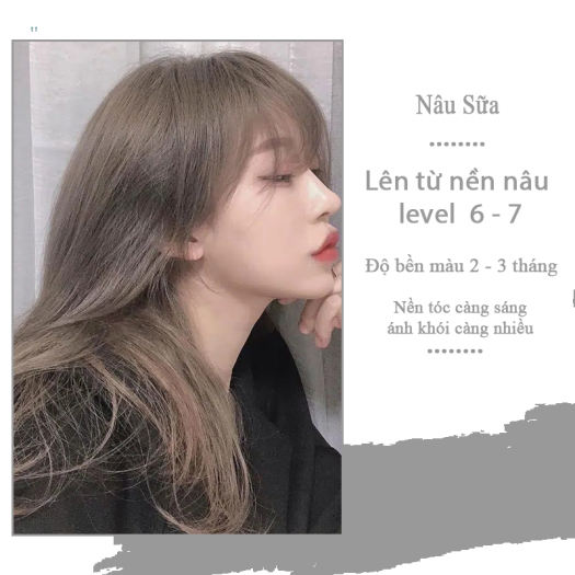 Thuốc nhuộm tóc màu NÂU SỮA Lên từ level 7 ( Tặng trợ nhuộm ) Màu nhuộm tóc tại nhà tone nâu