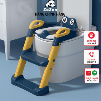 Thang bô vệ sinh, bệ thu nhỏ bồn cầu, kệ ngồi bồn cầu có thang cho trẻ em, có tay vịn, đệm lót mông êm ái, gấp mở gọn gàng